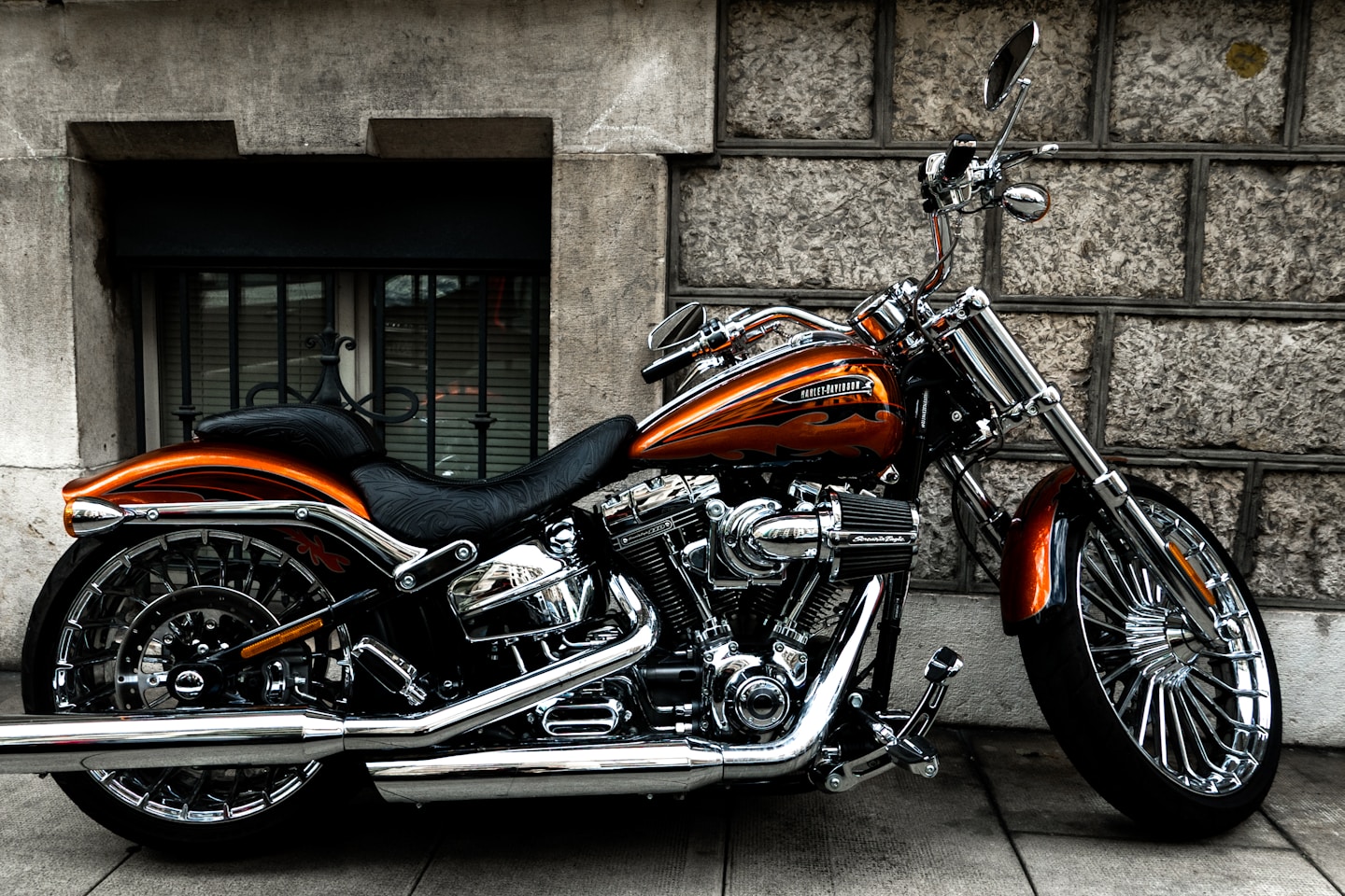 Orange Harley Davidson