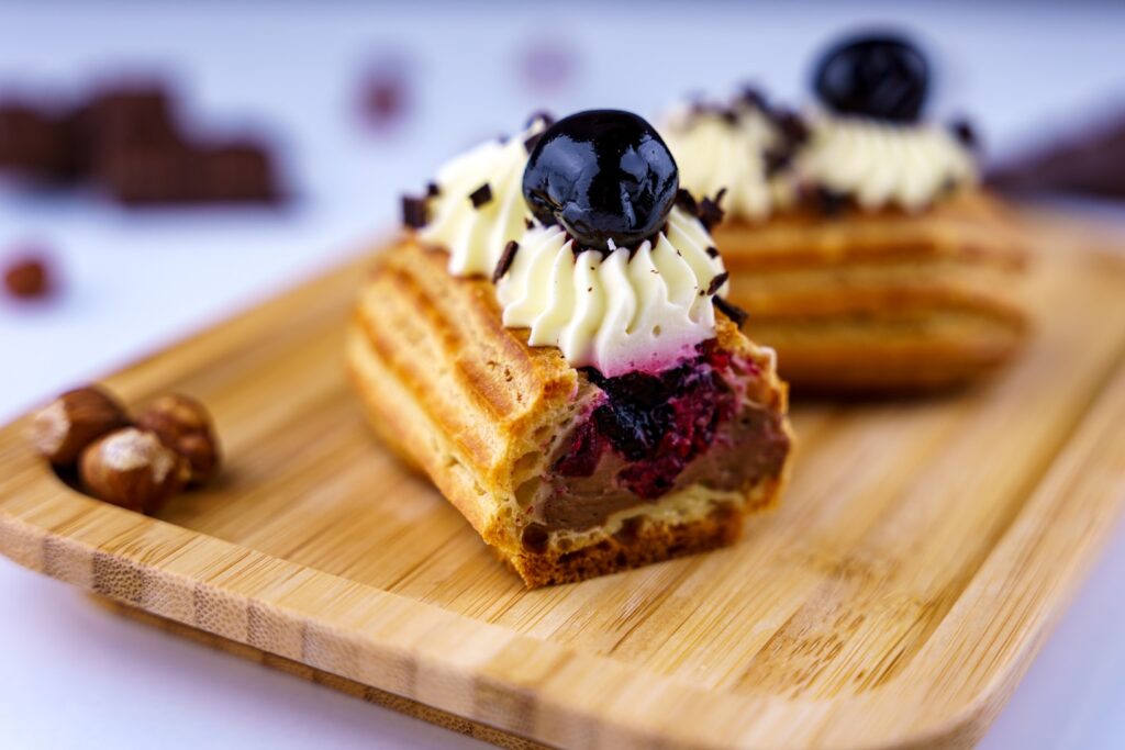 Black forest eclairs